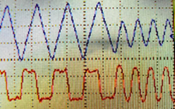 非接触磁気読み取り波形
